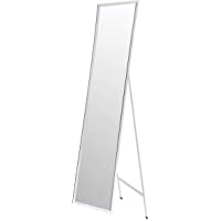 Espejo de Pie Blanco. Espejo Grande de Suelo para Dormitorio- Fácil Montaje 35x125cm - Hogar y Más - Plateado